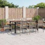vidaXL Ensemble à manger de jardin 9 Pièces coussins gris résine tressée