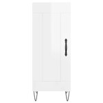 vidaXL Buffet haut Blanc brillant 34 5x34x180 cm Bois d'ingénierie