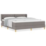 Lit à ressorts vidaXL avec matelas taupe 180x200 cm tissu