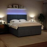 vidaXL Sommier à lattes de lit et matelas Gris foncé 180x200cm Velours