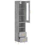 vidaXL Buffet haut Gris béton 34 5x34x180 cm Bois d'ingénierie