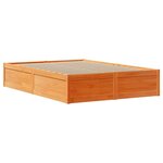 vidaXL Cadre de lit avec tête de lit cire marron 140x190cm bois de pin