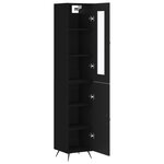 vidaXL Buffet haut Noir 34 5x34x180 cm Bois d'ingénierie