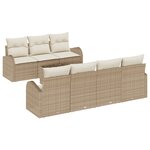 Ensemble de Canapé de Jardin vidaXL 8 Pièces avec Coussins Beige Poly Rattan