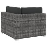 vidaXL Salon de jardin 4 Pièces avec coussins résine tressée gris