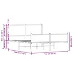 vidaXL Cadre de lit en métal sans matelas chêne fumé 137x190 cm