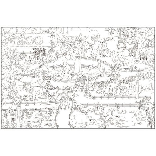 Coloriage géant 120 x 80 cm thème le zoo