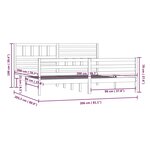 vidaXL Cadre de lit Gris Bois massif 200x200 cm