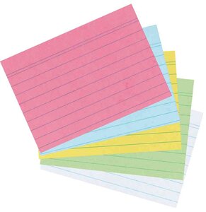 Paquet de 100 Fiches bristol 170g A5 148x210 mm Lignées Rouge Rose HERLITZ