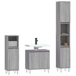 vidaXL Ensemble d'armoires de salle de bain 3 Pièces sonoma gris