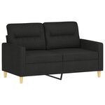 vidaXL Ensemble de canapés 4 Pièces avec coussins noir tissu