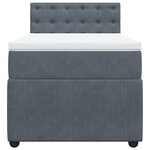 vidaXL Sommier à lattes de lit et matelas Gris foncé 90x190 cm Velours