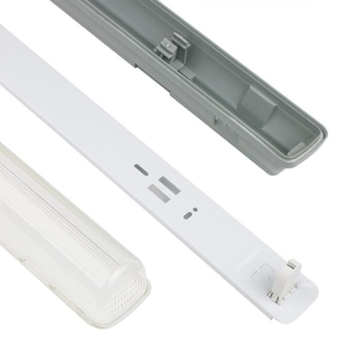 Kit de Réglette LED étanche + Tube Néon LED 120cm T8 18W (Pack de 12) -  Blanc Neutre 4000K - 5500K - SILAMP
