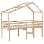 vidaXL Lit haut avec toit 90x190 cm bois de pin massif