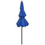 vidaXL Parasol de jardin à 3 niveaux avec mât en aluminium bleu azuré