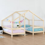 Lit cabane VILLY 2 places 90 x 180 gris