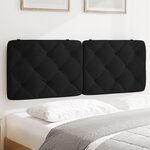 vidaXL Coussin de tête de lit noir 120 cm velours