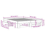 vidaXL Cadre de lit sonoma gris 160x200 cm bois d'ingénierie