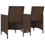 vidaXL Canapé de jardin 2 places avec table et coussins résine tressée