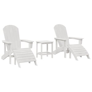 vidaXL Ensemble de Salon de Jardin 3 Pièces HDPE Blanc