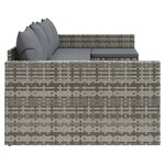 vidaXL Salon de jardin 2 Pièces avec coussins Gris Résine tressée