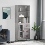 vidaXL Buffet haut Sonoma gris 69 5x34x180 cm Bois d'ingénierie