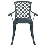 vidaXL Ensemble de bistro 3 Pièces vert aluminium coulé