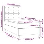 vidaXL Sommier à lattes de lit matelas LED Gris clair 90x190cm Tissu