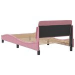 vidaXL Cadre de lit avec tête de lit Dover rose 100x200cm velours