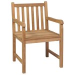 vidaXL Chaises de jardin 2 Pièces avec coussins blanc crème Bois de teck