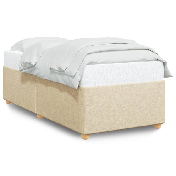 vidaXL Cadre de lit Crème 90x190 cm Tissu