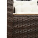 vidaXL Canapé de jardin avec table et coussins en forme de L marron