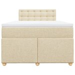 vidaXL Sommier à lattes de lit avec matelas Crème 120x200 cm Tissu