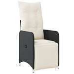 vidaXL Ensemble de 5 pièces de jardin avec coussins noirs en poly rattan