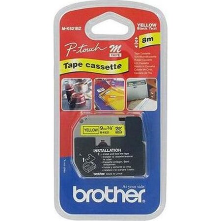 Brother ruban p-touch mk-621 - noir / jaune - 9mm
