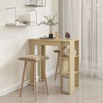 vidaXL Table de bar avec étagère Chêne sonoma Bois d'ingénierie