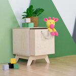 Boîte de rangement bois modèle 3 - poignées corde - Rose - 33 x 33 x 37 cm