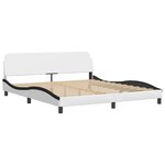 vidaXL Lit avec matelas blanc et noir 180x200 cm similicuir