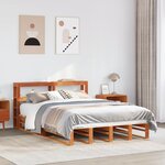 vidaXL Cadre de lit sans matelas cire marron 120x190cm bois pin massif