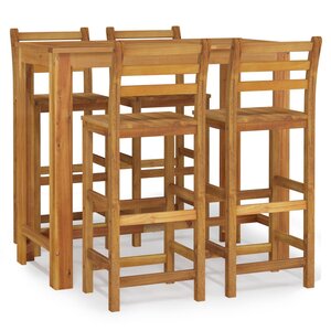 vidaXL Ensemble de bar de jardin 5 Pièces bois d'acacia solide