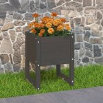 vidaXL Jardinière Gris 40x40x52 5 cm Bois massif de pin