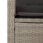 vidaXL Chaise inclinable de jardin coussins gris clair résine tressée