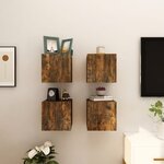 vidaXL Meubles TV muraux 4 Pièces Chêne fumé 30 5x30x30 cm