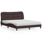 vidaXL Lit avec matelas marron foncé 160x200 cm tissu