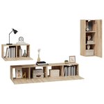 vidaXL Ensemble de meubles TV 4 Pièces Chêne sonoma Bois d'ingénierie