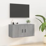 vidaXL Meuble TV mural Sonoma gris 80x34 5x40 cm