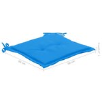 vidaXL Chaises à manger de jardin avec coussins lot de 3 Acacia massif