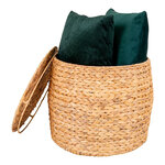 Table d'appoint ronde avec rangement en jacinthe d'eau Ø 43 x 34 cm