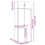 vidaXL Armoire de rangement gris béton 80x42 5x225cm bois d'ingénierie