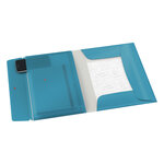 Chemise à élastique 3 rabats plastique leitz cosy  format a4 - bleu - lot de 10